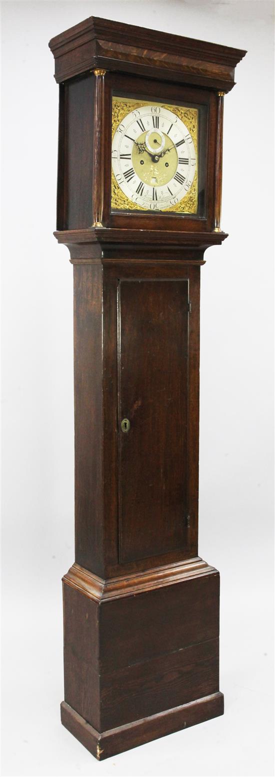 Henry Williams of Lancarvan. A George III oak eight day longcase clock, 6ft 7in.